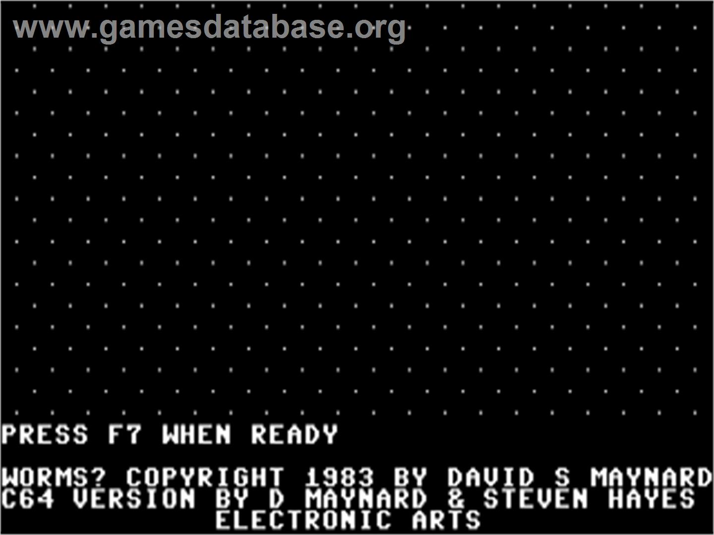 Worms (Robtek) - Commodore 64 - Artwork - Title Screen