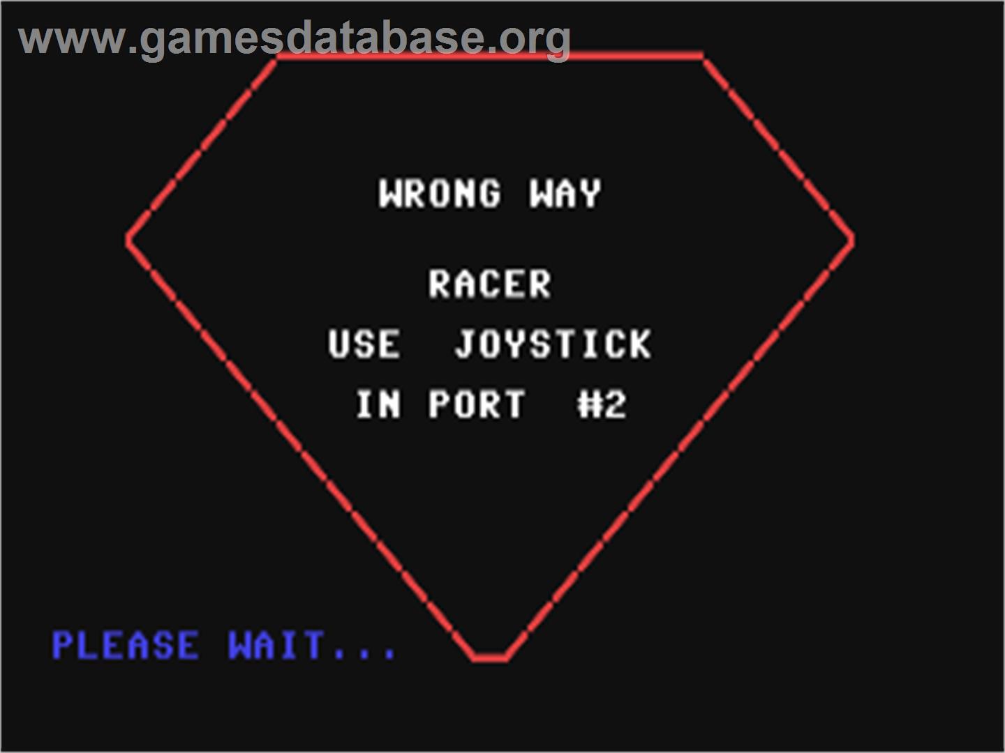 Wrong Way Racer - Commodore 64 - Artwork - Title Screen