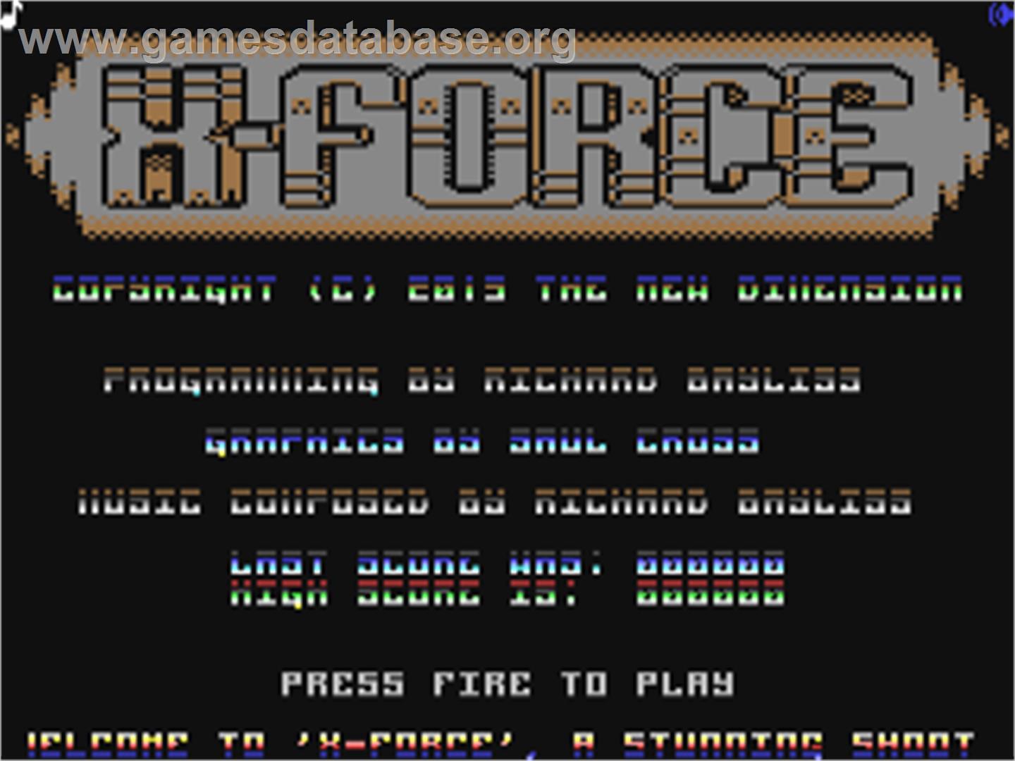 X-Force - Commodore 64 - Artwork - Title Screen