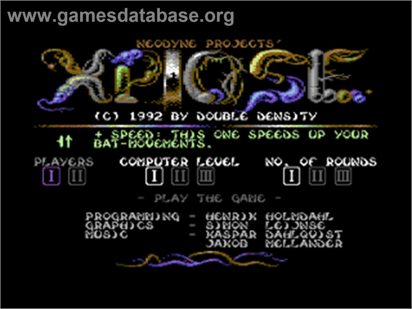 Xpiose - Commodore 64 - Artwork - Title Screen