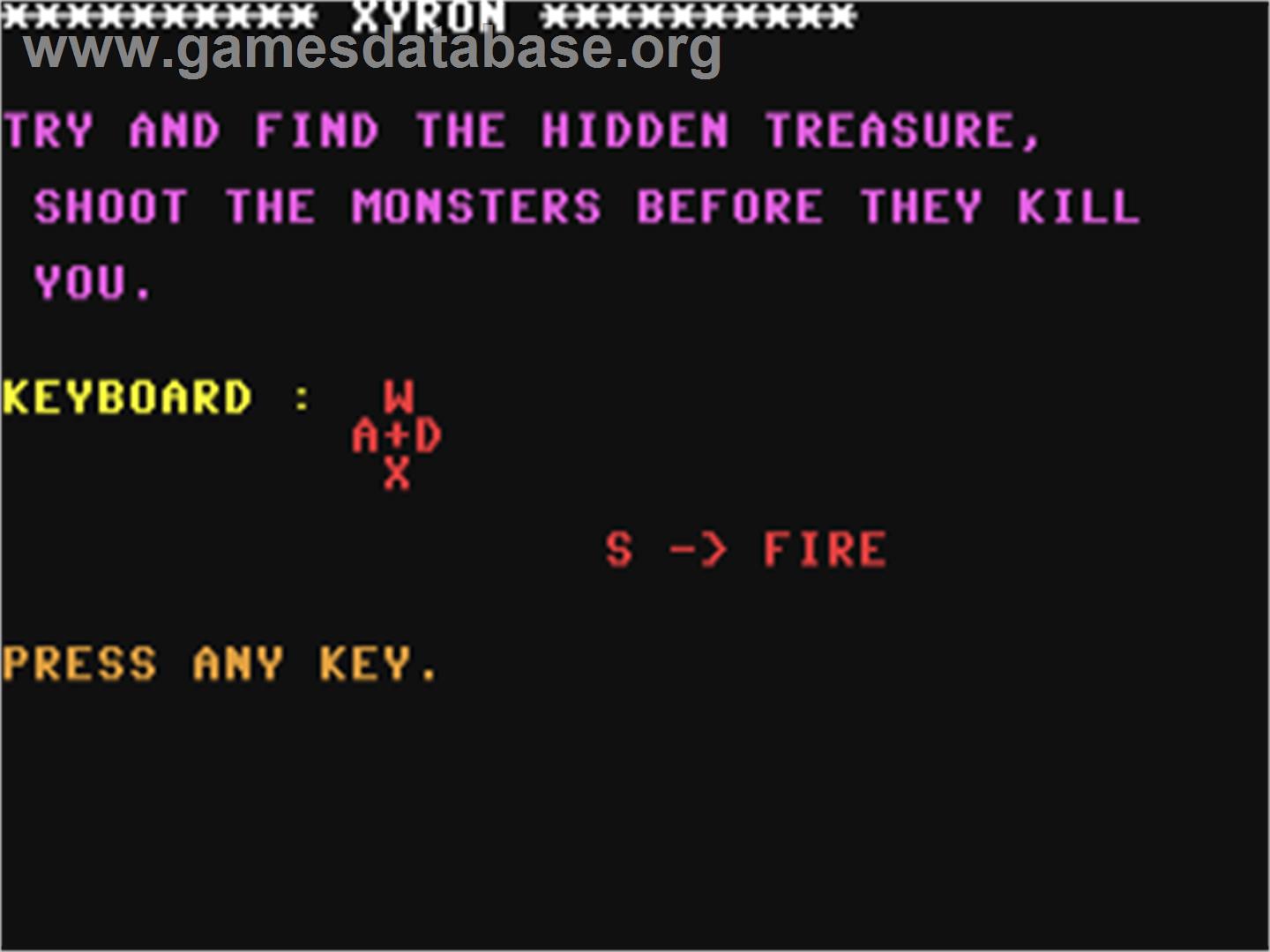 Xyron - Commodore 64 - Artwork - Title Screen