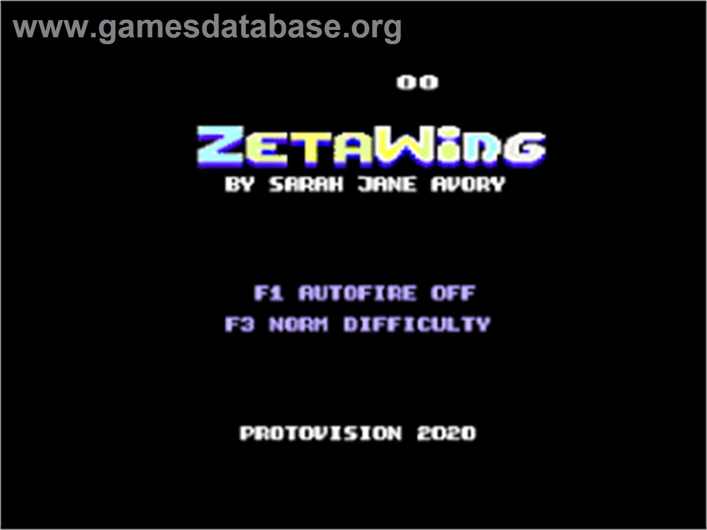 Zeta Wing - Commodore 64 - Artwork - Title Screen