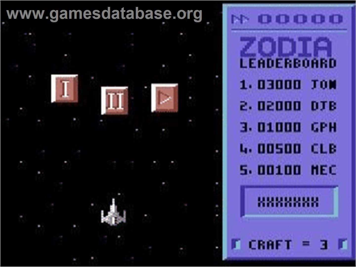 Zodia - Commodore 64 - Artwork - Title Screen