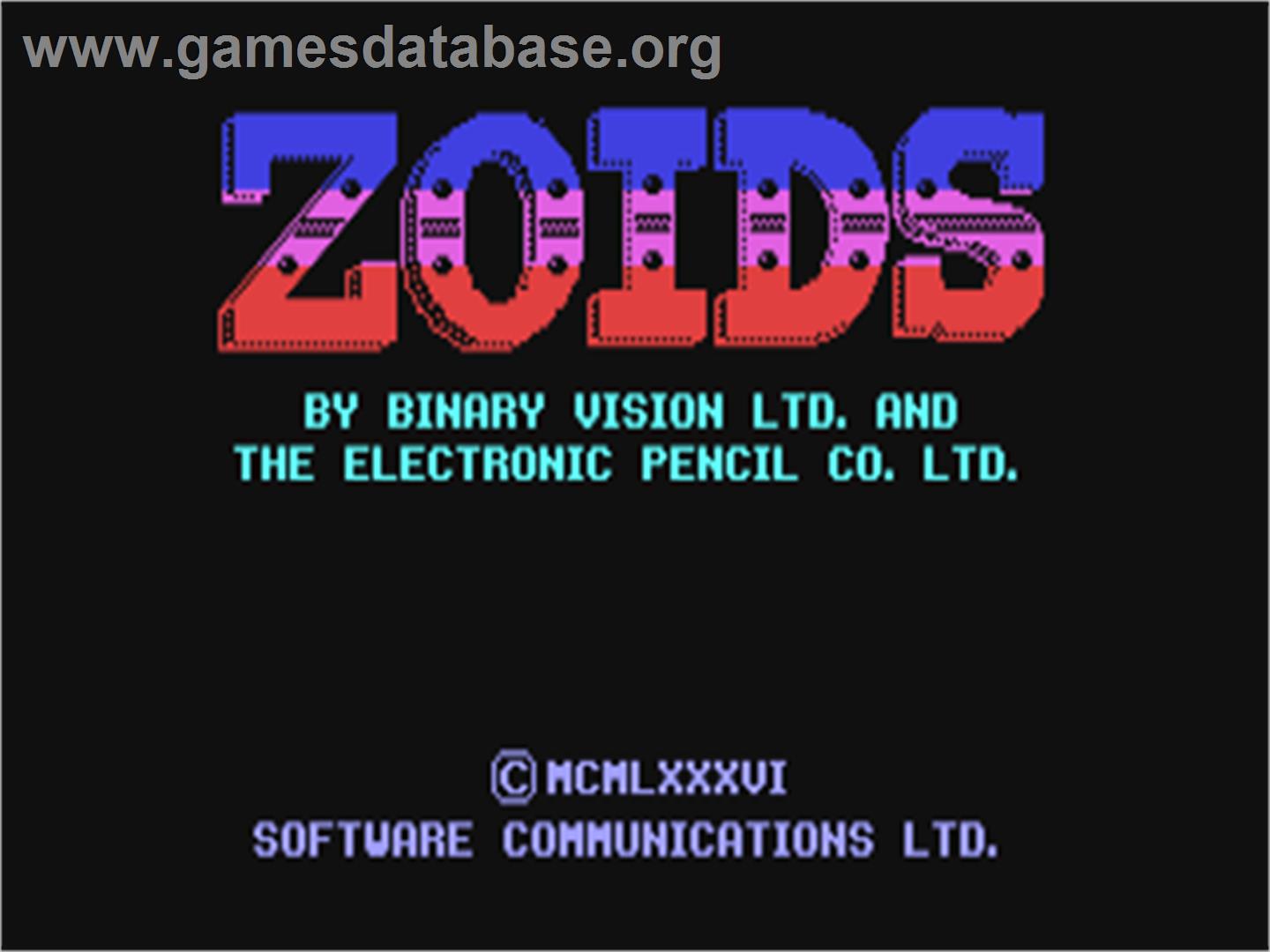 Zoids - Commodore 64 - Artwork - Title Screen