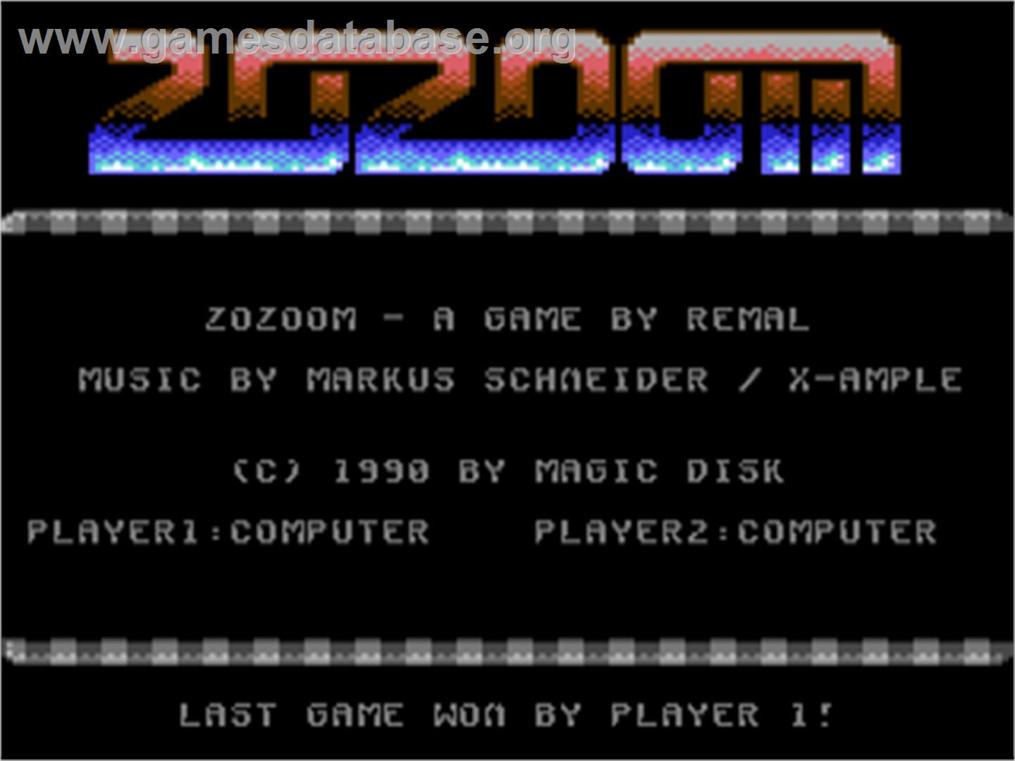 Zozoom - Commodore 64 - Artwork - Title Screen