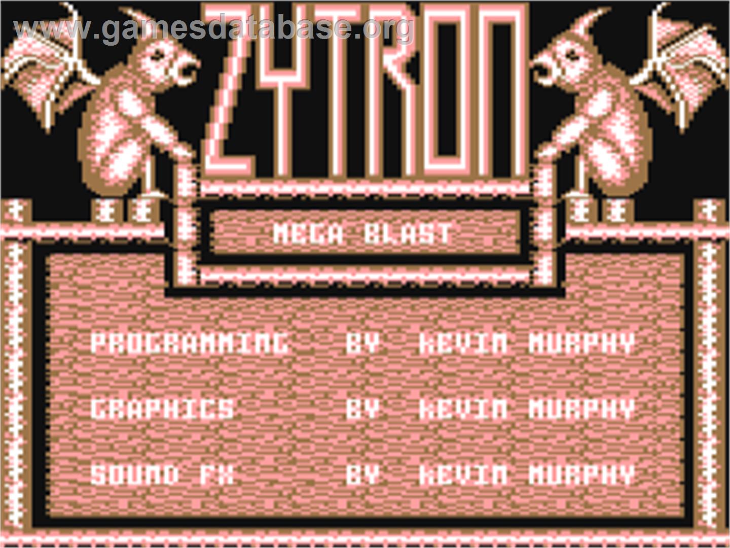 Zytron - Mega Blast - Commodore 64 - Artwork - Title Screen