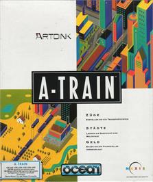 Box cover for A-Train on the Commodore Amiga.