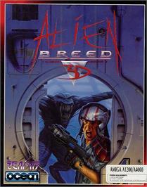 Box cover for Alien Breed 3D on the Commodore Amiga.