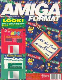 Box cover for Cannon Soccer on the Commodore Amiga.