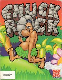 Box cover for Chuck Rock on the Commodore Amiga.