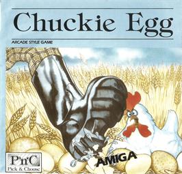 Box cover for Chuckie Egg on the Commodore Amiga.