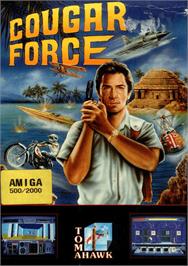 Box cover for Cougar Force on the Commodore Amiga.