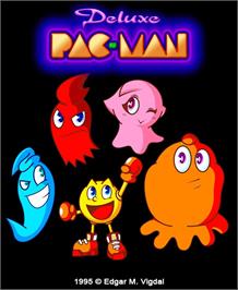 Box cover for Deluxe Pac-man on the Commodore Amiga.