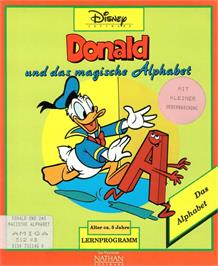 Box cover for Donald's Alphabet Chase on the Commodore Amiga.