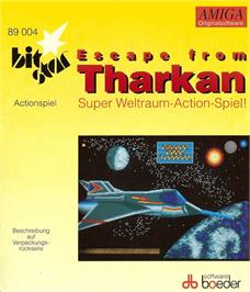 Box cover for Escape From Tharkan on the Commodore Amiga.