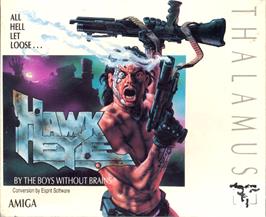 Box cover for Hawkeye on the Commodore Amiga.