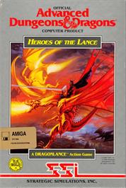 Box cover for Heroes Of The Lance on the Commodore Amiga.