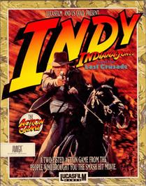 Box cover for Indiana Jones and the Last Crusade: The Action Game on the Commodore Amiga.