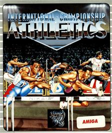 Box cover for International Championship Athletics on the Commodore Amiga.