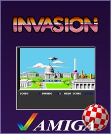 Box cover for Invasion on the Commodore Amiga.