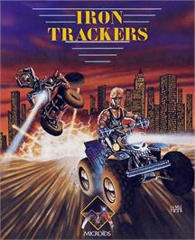 Box cover for Iron Trackers on the Commodore Amiga.