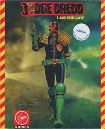 Box cover for Judge Dredd on the Commodore Amiga.
