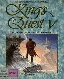 Box cover for King's Quest V: Absence Makes the Heart Go Yonder on the Commodore Amiga.