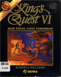 Box cover for King's Quest VI: Heir Today, Gone Tomorrow on the Commodore Amiga.