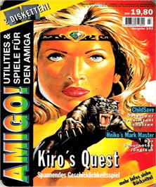 Box cover for Kiro's Quest on the Commodore Amiga.