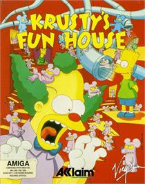 Box cover for Krusty's Fun House on the Commodore Amiga.