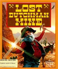 Box cover for Lost Dutchman Mine on the Commodore Amiga.