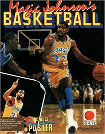 Box cover for Magic Johnson's Basketball on the Commodore Amiga.