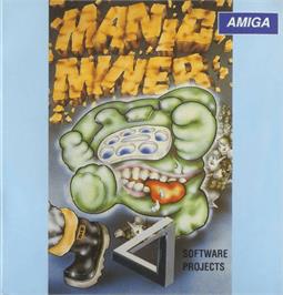 Box cover for Manic Miner on the Commodore Amiga.