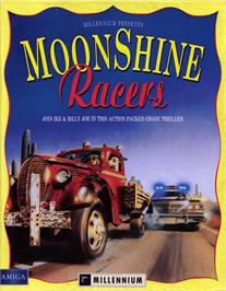 Box cover for Moonshine Racers on the Commodore Amiga.