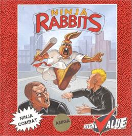 Box cover for Ninja Rabbits on the Commodore Amiga.
