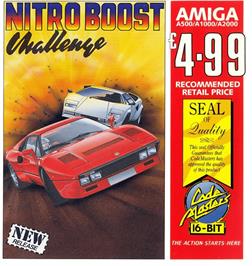 Box cover for Nitro Boost Challenge on the Commodore Amiga.