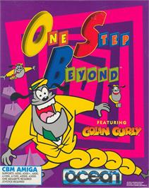 Box cover for One Step Beyond on the Commodore Amiga.