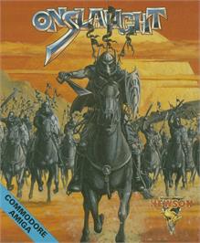 Box cover for Onslaught on the Commodore Amiga.