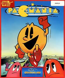 Box cover for Pac-mania on the Commodore Amiga.