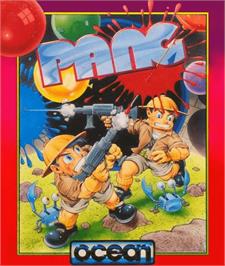 Box cover for Pang on the Commodore Amiga.