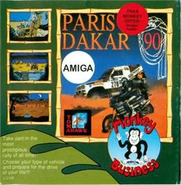 Box cover for Paris-Dakar on the Commodore Amiga.