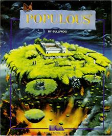 Box cover for Populous on the Commodore Amiga.