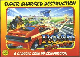 Box cover for RoadBlasters on the Commodore Amiga.