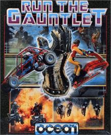Box cover for Run the Gauntlet on the Commodore Amiga.