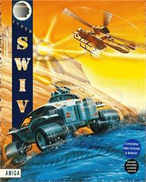 Box cover for SWIV on the Commodore Amiga.