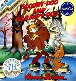 Box cover for Scooby Doo and Scrappy Doo on the Commodore Amiga.