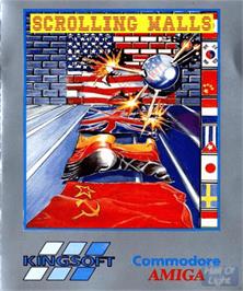 Box cover for Scrolling Walls on the Commodore Amiga.