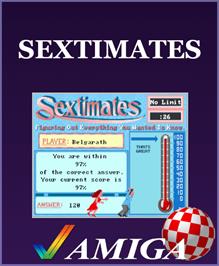 Box cover for Sextimates on the Commodore Amiga.