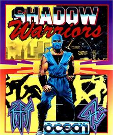 Box cover for Shadow Warriors on the Commodore Amiga.