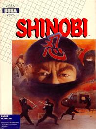 Box cover for Shinobi on the Commodore Amiga.